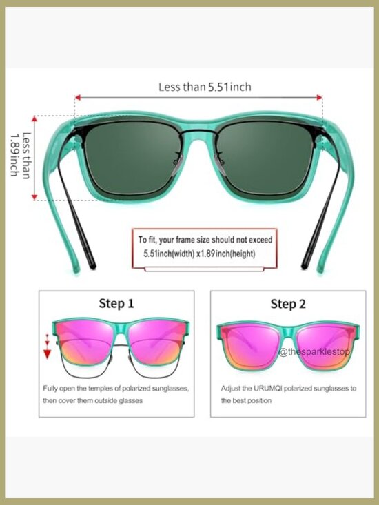 Polarized Fit Over Sunglasses, TR90 Frame, UV400 Protection, Square Shape